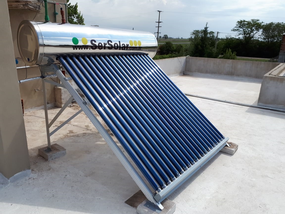 -Termotanque solar 185 litros PREMIUM ACERO 